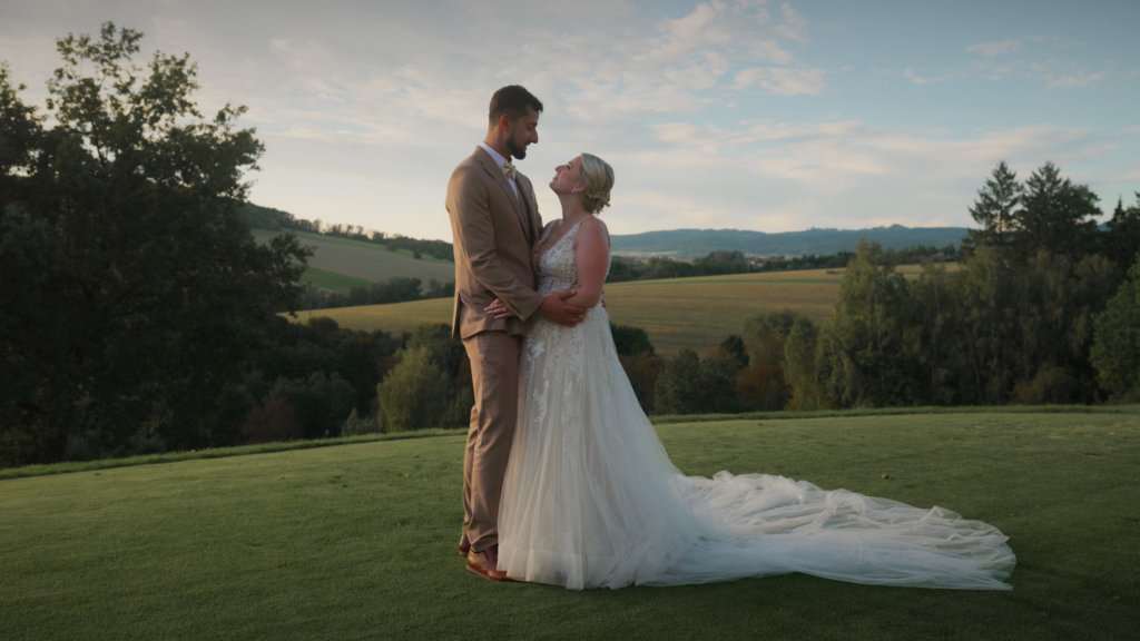Romantic destination wedding video in a historic Czech castle. Professional wedding filmmaker.